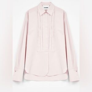Jil Sander Pleated Cotton Shirt in Rose NWT